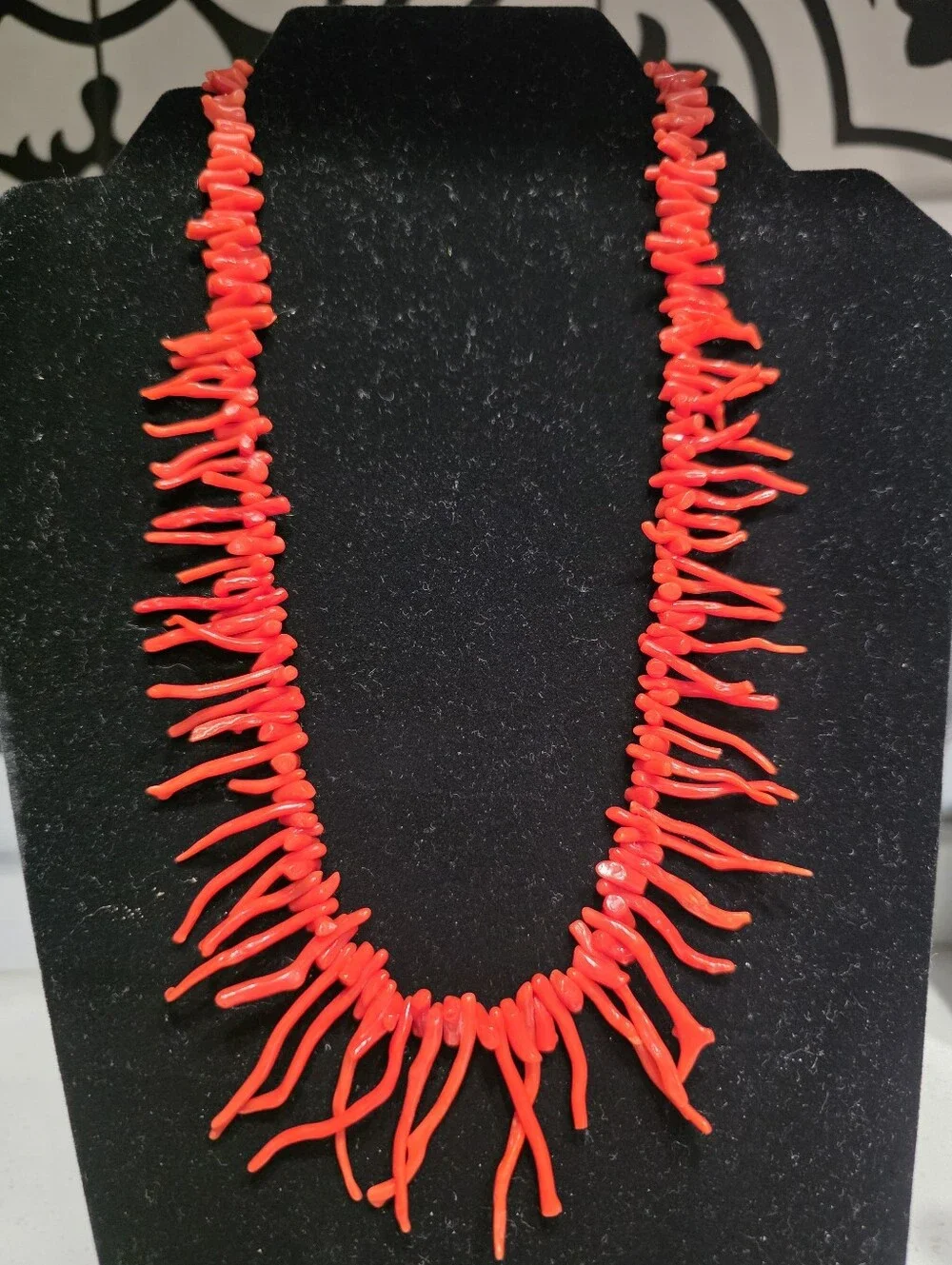 Vintage Genuine Red Ox Blood Branch Coral Necklace 20